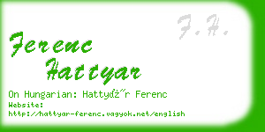 ferenc hattyar business card